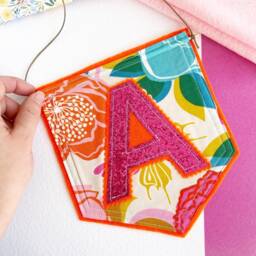 Children's Initial Banner - Personalised Door Sign Hanging Kids Room Decor Fabric Custom Letter Wall - thumbnail 2