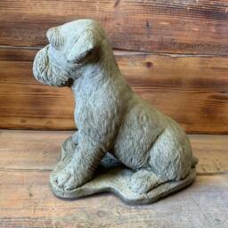 Stone Garden Large Sitting Schnauzer Dog Statue Ornament - thumbnail 3