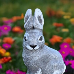 Concrete Hare Statue Sitting Rabbit Figurine Stone Garden Bunny Sculpture Cement Animal Ornament Outdoor Yard Decor Gift For Lover - thumbnail 3