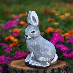 Concrete Hare Statue Sitting Rabbit Figurine Stone Garden Bunny Sculpture Cement Animal Ornament Outdoor Yard Decor Gift For Lover - thumbnail 1