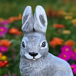 Concrete Hare Statue Sitting Rabbit Figurine Stone Garden Bunny Sculpture Cement Animal Ornament Outdoor Yard Decor Gift For Lover - thumbnail 4