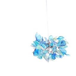 Floral Chandelier Sea Color Resin Flowers & Leaves Pendant Light - thumbnail 2