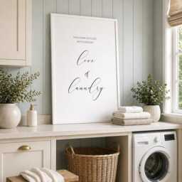 Laundry Room Print - Utility Wall Art This Home Is Filled With Endless Love & Quote Typography Poster Unframed - thumbnail 2