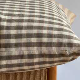 "Handwoven Plaid & Striped Pillow Cover Karen Tribal Fabric - 26"" X 26" - thumbnail 3