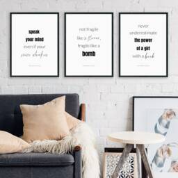 Feminist Quote Prints - Set Of 3 - Ruth Bader Ginsburg Wall Art Womens' Empowerment Posters Rbg Room D??cor Gift For Her Unframed - thumbnail 4