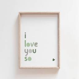 My Darling Boy I Love You So Prints, Set Of 2 Boys Nursery Wall Art, Bedroom Green & Grey - thumbnail 3