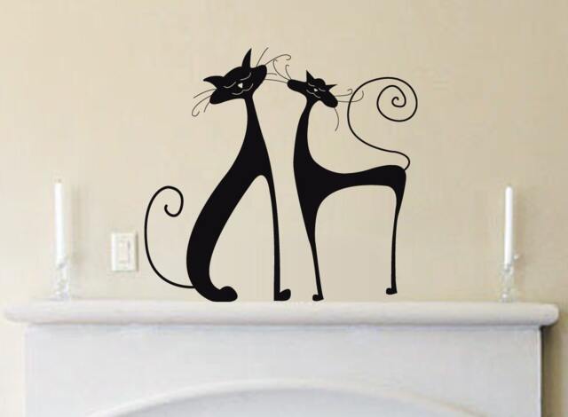 stylized Cats Vinyl Wall Decal Modern Home Decor - image 1