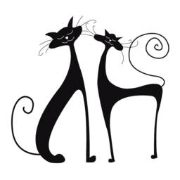 stylized Cats Vinyl Wall Decal Modern Home Decor - thumbnail 3