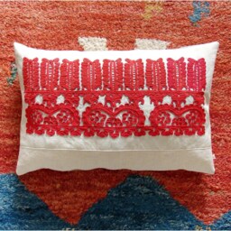 Rustic Embroidered Pillow Cover Transylvanian Folk Art, 21x14 Inch - thumbnail 2