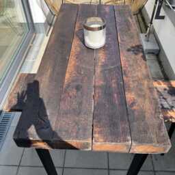 Rustic Reclaimed Wood Bar Table & Stools Set - Handcrafted Garden & Patio Furniture Outdoor Terrace Dining - thumbnail 2