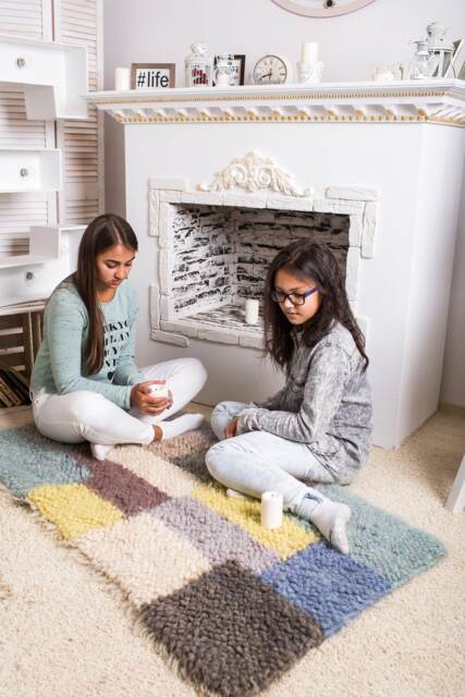 Thick Wool Accent Rug Soft Throw Mat - image 1