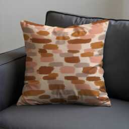 Earth Tone Brushstroke Cushion Cover, Modern Abstract Pillow Warm Minimalist Home Decor Accent, Any Size Throw Case - thumbnail 3