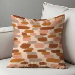 Earth Tone Brushstroke Cushion Cover, Modern Abstract Pillow Warm Minimalist Home Decor Accent, Any Size Throw Case - thumbnail 2