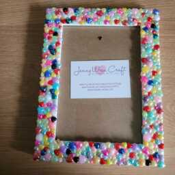 Colourful Acrylic Pearl Heart Flatbacks Photo Frame 5 X 7 Inches - thumbnail 3