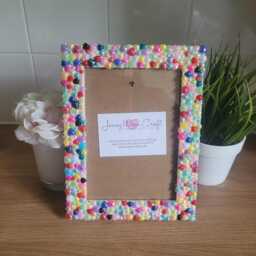 Colourful Acrylic Pearl Heart Flatbacks Photo Frame 5 X 7 Inches - thumbnail 4