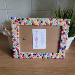 Colourful Acrylic Pearl Heart Flatbacks Photo Frame 5 X 7 Inches - thumbnail 2