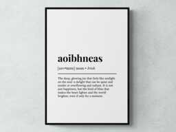 Aoibhneas Irish Word Definition Gaelic Gift Wall Art Print - thumbnail 1
