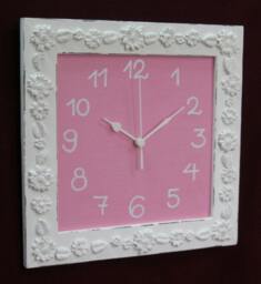 Shabby Chic Wall Clock Cream & Pink Home Decor Buy 1 Item From The Shop & Get Small Gift - thumbnail 2