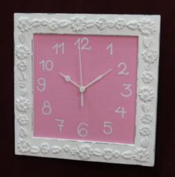 Shabby Chic Wall Clock Cream & Pink Home Decor Buy 1 Item From The Shop & Get Small Gift - thumbnail 3