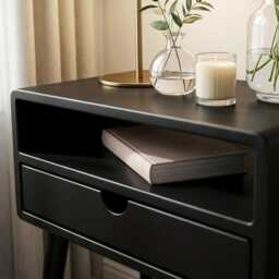 Mid Century Nightstand With Drawer Bedside Table Bedroom Furniture Handmade - thumbnail 2