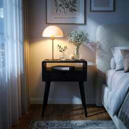 Mid Century Nightstand With Drawer Bedside Table Bedroom Furniture Handmade - thumbnail 4