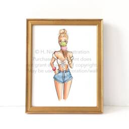 Ice Cream Queen - Choose Your Hair Color/Skintone Fashion Illustration Print - thumbnail 3