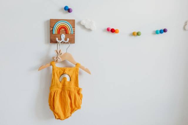 Rainbow Kids Hook - Decor Baby Wall Art Sign Spring - image 1