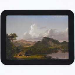 Home By The Lake Frederic Edwin Church Mountains Farm Trees Sky Clouds Landscape Classic Painting Wooden Framed Art Print - thumbnail 2