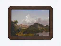 Home By The Lake Frederic Edwin Church Mountains Farm Trees Sky Clouds Landscape Classic Painting Wooden Framed Art Print - thumbnail 1