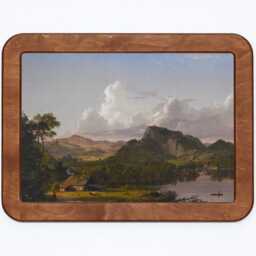 Home By The Lake Frederic Edwin Church Mountains Farm Trees Sky Clouds Landscape Classic Painting Wooden Framed Art Print - thumbnail 3