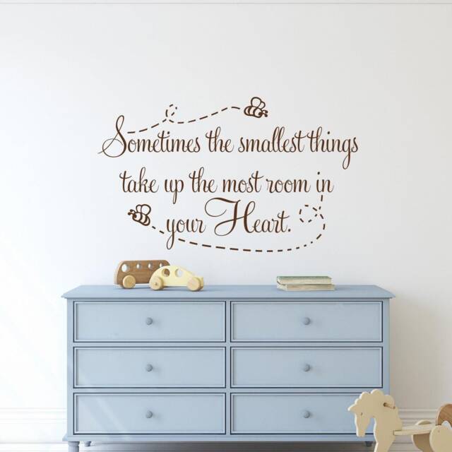 Nursery Wall Decal Inspirational Quote, Smallest Things Fill Your Heart P151 - image 1