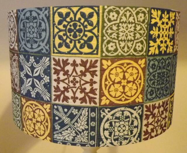 Moroccan Tile Lampshade, No5 Shabby Chic Lamp Shade, Vintage, Victorian, Scrapbooking Free Gift - image 1