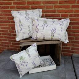 Oilcloth Cushion - Outdoor Current Living, Garden & Lounge Decoration - Pattern Lavender - thumbnail 1