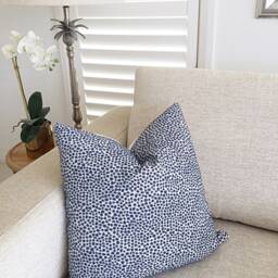 Blue Striped Coastal Pillow Cover Beach House Decor - thumbnail 2