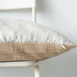 Handwoven Hemp Lumbar Pillow Cover Vintage Karen Textile - thumbnail 3