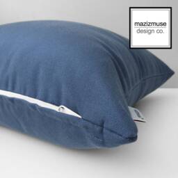 Sapphire Sunbrella?? Outdoor Pillow Cover, Decorative Denim Blue Cushion Cover With Zippered Closure By Mazizmuse - thumbnail 3