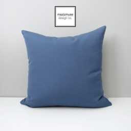 Sapphire Sunbrella?? Outdoor Pillow Cover, Decorative Denim Blue Cushion Cover With Zippered Closure By Mazizmuse - thumbnail 4