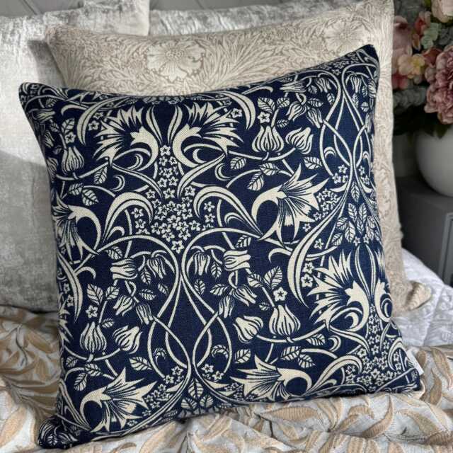 Fritillerie Indigo Cushion Cover - 16 - image 1