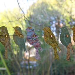 Paper Bird Garland Lover Gift Handmade Eco Home Decor Vintage Map Wall Hanging Unique Valentine Travel - thumbnail 4