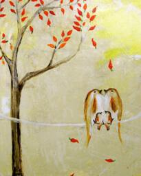 Bird Family Art - Southwest Birds Print Baby's Room Animal Wall Gift Warm Colors - thumbnail 1