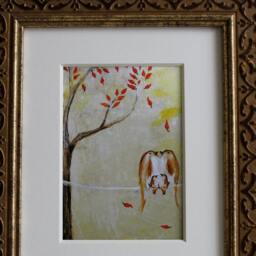 Bird Family Art - Southwest Birds Print Baby's Room Animal Wall Gift Warm Colors - thumbnail 3