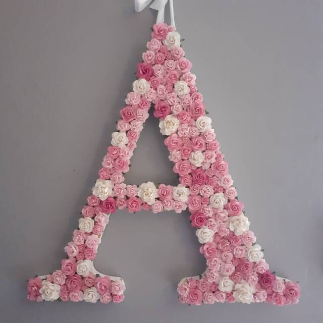 Letter Large Floral Initial Flower Letter Wall Decor Nursery Personalised Gift Kids Room Playroom - image 1
