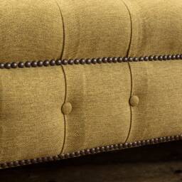 3 Seater Mustard Yellow Herringbone Wool Fabric Chesterfield Sofa, British Handmade - thumbnail 4