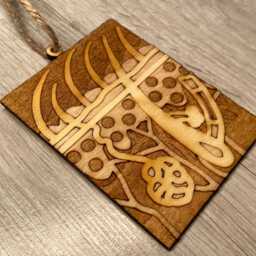 Skin Anatomy Wooden Christmas Ornament, Laser Cut, Made To Order. Anatomical, Epidermis, Hair Follicle, Dermis, Hypodermis, Dermatologist - thumbnail 4