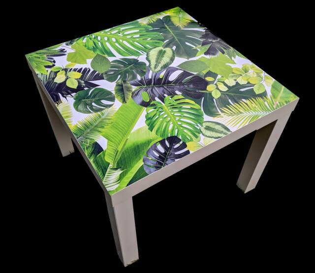 Tropical Garden Unusual Coffee Table Small Or Side Table. Eye Catching Designs. White Black - image 1