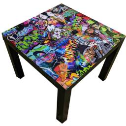 Tropical Garden Unusual Coffee Table Small Or Side Table. Eye Catching Designs. White Black - thumbnail 3
