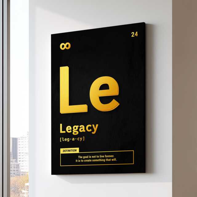 Legacy Periodic Elements Definition Motivational Inspirational, Framed Canvas Wall Art Poster Print, Home Office & Room Decor, Gift Idea - image 1