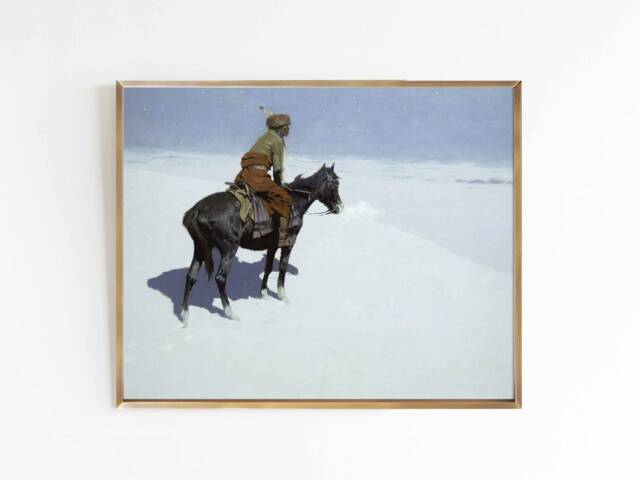 The Scout - Western Art Print Oil Painting Of Horse & Rider Frederic Remington Native American Sizes 8x10 11x14 16x24 - image 1
