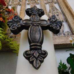 Cross Candle Pin For Pillar - Pick Your Color Fleur De Lis Royal Castle Decor French Country Home Fleurdelisjunkie - thumbnail 3
