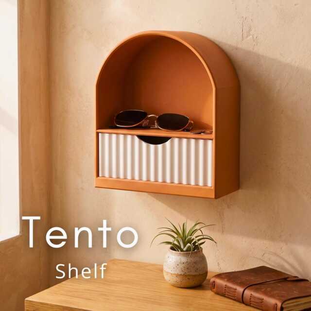 Modern Arch Wall Organizer With Fluted Drawer - Entryway Key Holder & Sunglasses Shelf Minimalist Floating Storage - image 1